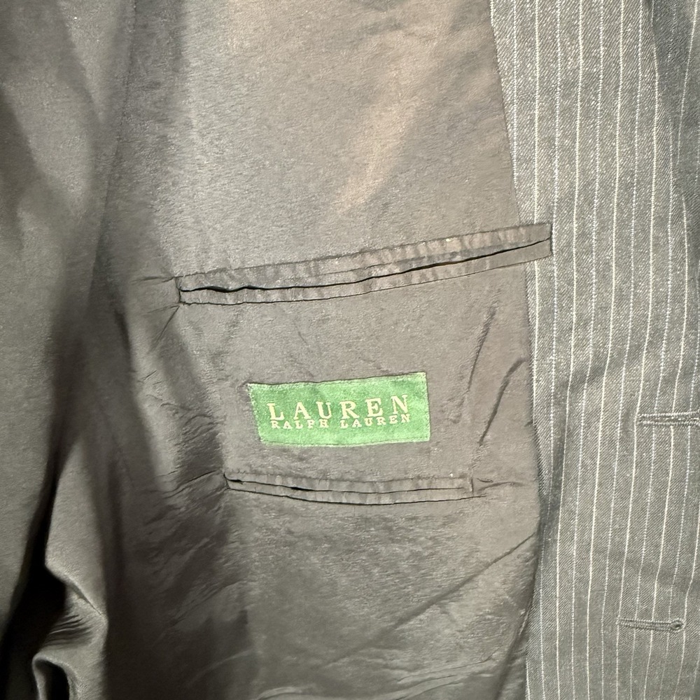 Lauren ralph lauren suit mens 40s gray pinstripe 22x30 and 32x27 tuxedo two - Picture 15 of 15